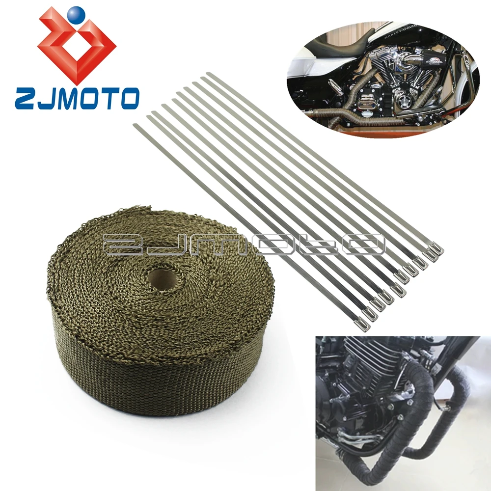 15m Motorcycle Exhaust Pipe Mufflers Header Heat Wrap 2" X 50ft Roll