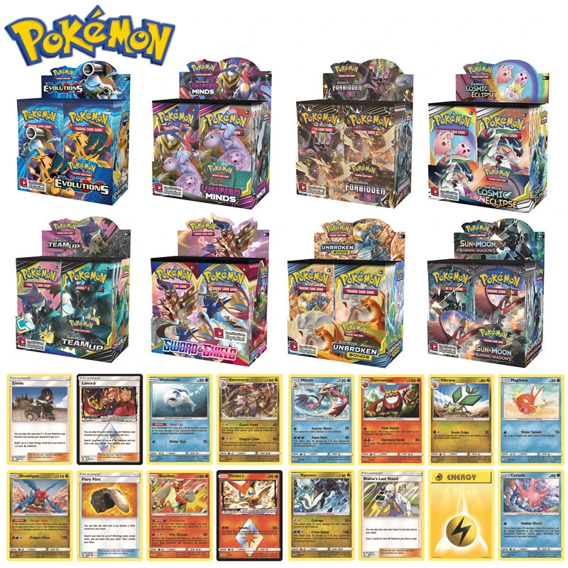 

360Pcs Box Pokemon Card Shining Fates Style English/French/Spanish Booster Battle Carte Trading Game Collection Cards Toys Gifts