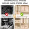 Large Compression Bag Quilt Clothes Closet Cabinet Organizer Storagepouch Ultra Space Saving Self Compression Organizer 6