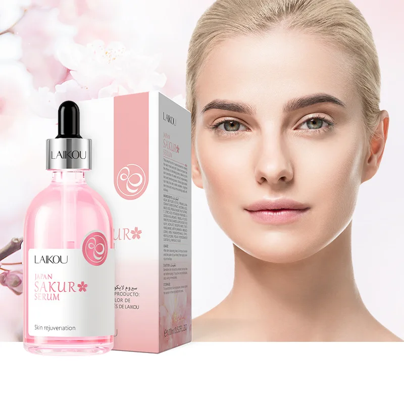 LAIKOU Sakura Face Serum 100ml Moisturizing Brightening Anti Wrinkle Anti-Aging Facial Essence Serum Face Skin Care Products laikou japan sakura facial essence balance grease refreshing hyaluronic acid face serum pure brightening moisturzing skin care