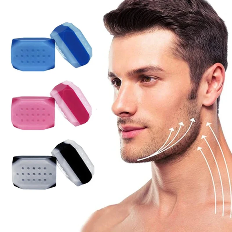 Silicone Jaw Exerciser Ball Men Wonem Jawline Facial Exerciser Face Muscle Trainer Jaw Toner Chin Workout Fitness Equipment