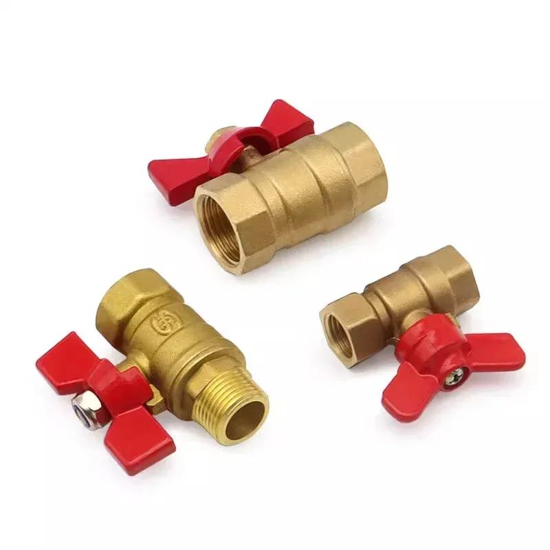 5/20/100pcs 1/8" 1/4" 3/8" 1/2" BSP Water Gas Oil Shut Off Valve Brass Ball Valve Air Compressor Threaded Mini Male To Female