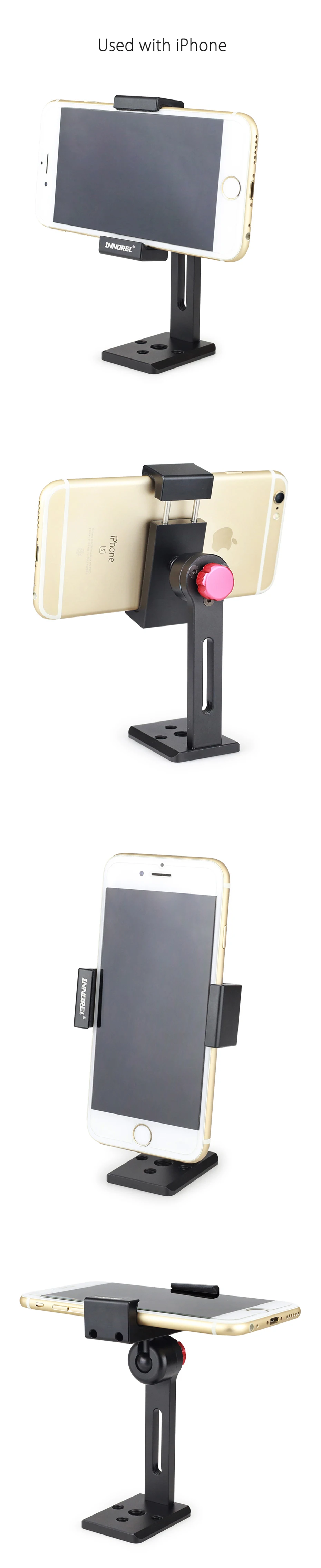 PC5 Aluminum Alloy Cellphone Clip Smartphone Holder Tripod Mount 360 Degree Adju