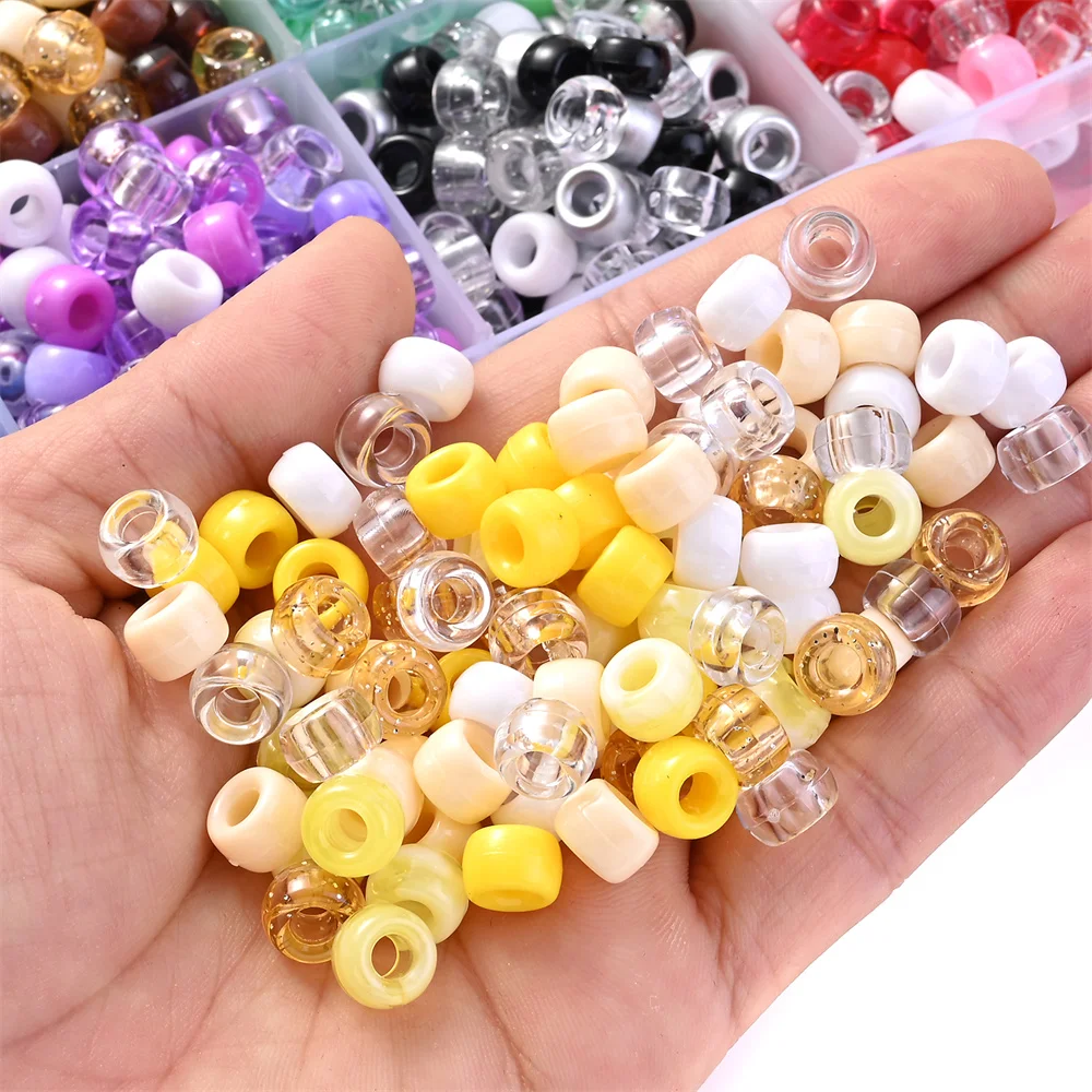 500 pezzi di perline di plastica colorate per caramelle pony per la creazione di gioielli, intrecciatura di capelli fai da te, bracciale, collana, artigianato, piccole imprese  36