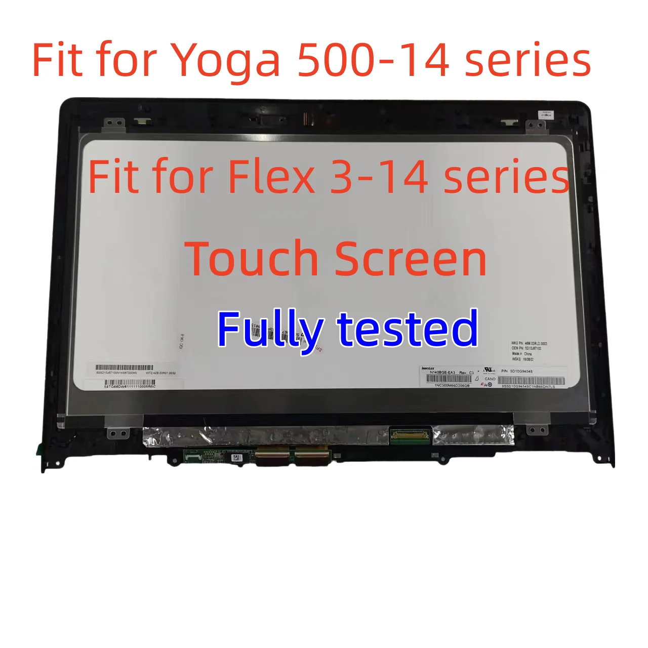 

For Lenovo Yoga 500-14IBD 14IHW 14ISK 14ACL LCD Touch Screen Assembly HD Upgrade FHD Display Flex 3-1470 1480 1435 Screen Panel