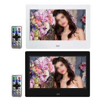 디지털 그림 사진 프레임 풀 뷰 스크린 비디오 사진 전자 앨범 지지대 음악 비디오 사진 달력 시계, 7 인치