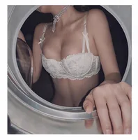 Soutien-gorge Sexy en dentelle pour femmes, demi-tasse, Push Up, Style français, Lingerie douce, profonde, haut en V, respirant, fermeture au dos, Bralette fine, Ropa Mujer 1