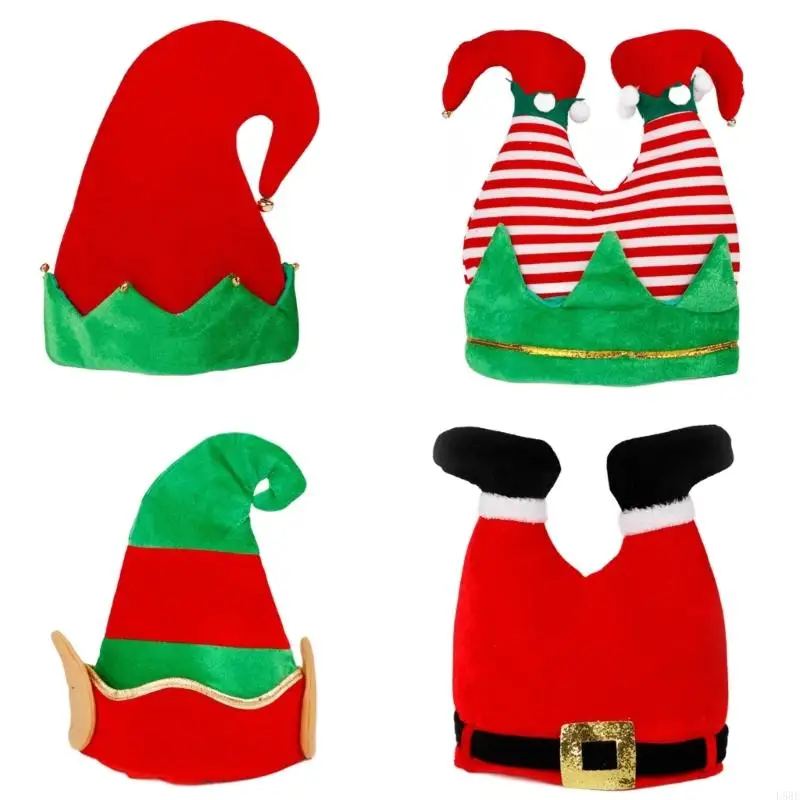 Christmas Santa Elf Pants Hat Lovely Headwear for Memorable & JoyfulParties L5BE