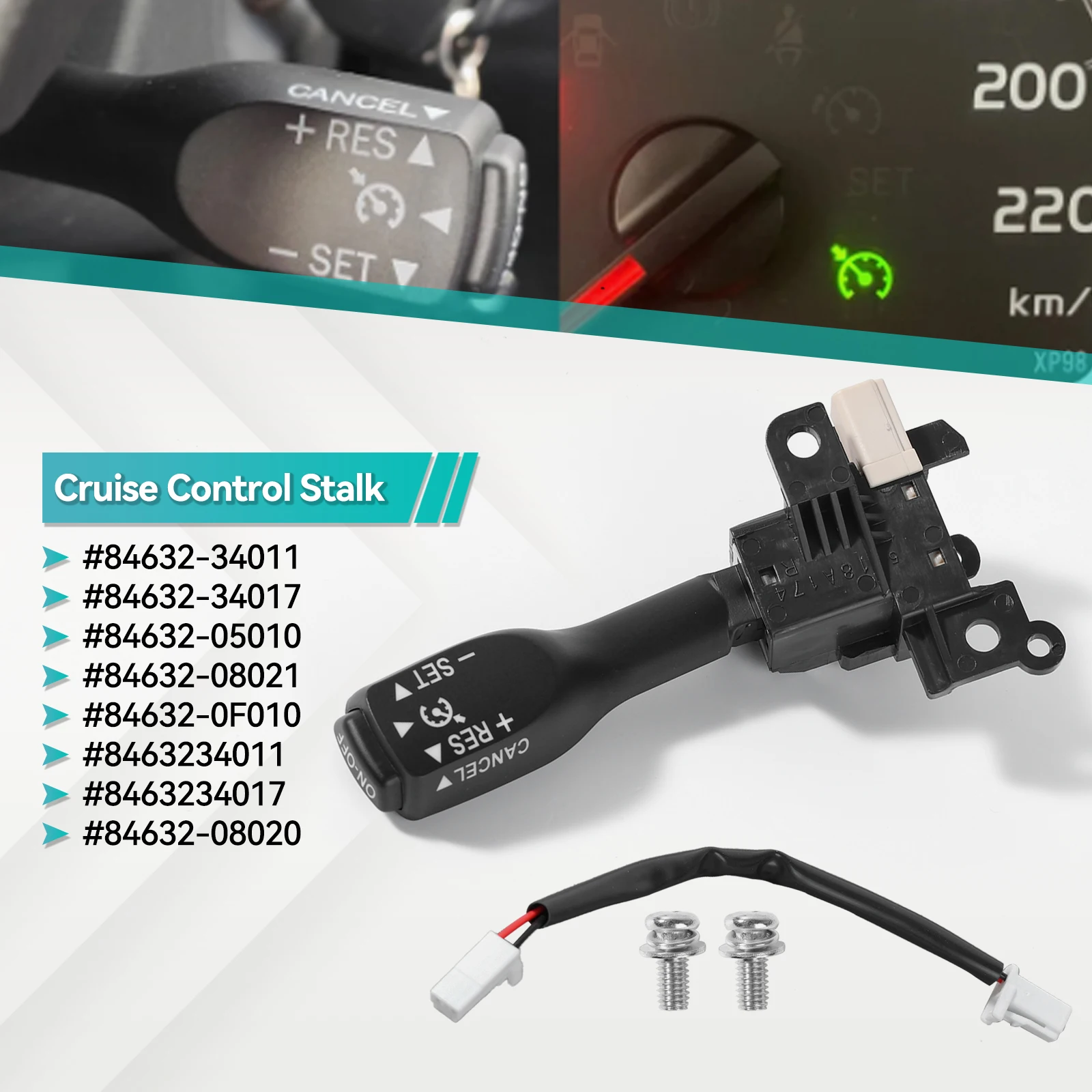Tempomatschalter-Kit für Toyota Corolla Yaris Vios Wish Auris Prius Previa RAV4 Lexus Yaris Scion 84632-34011 84632-34017 – Detail 1