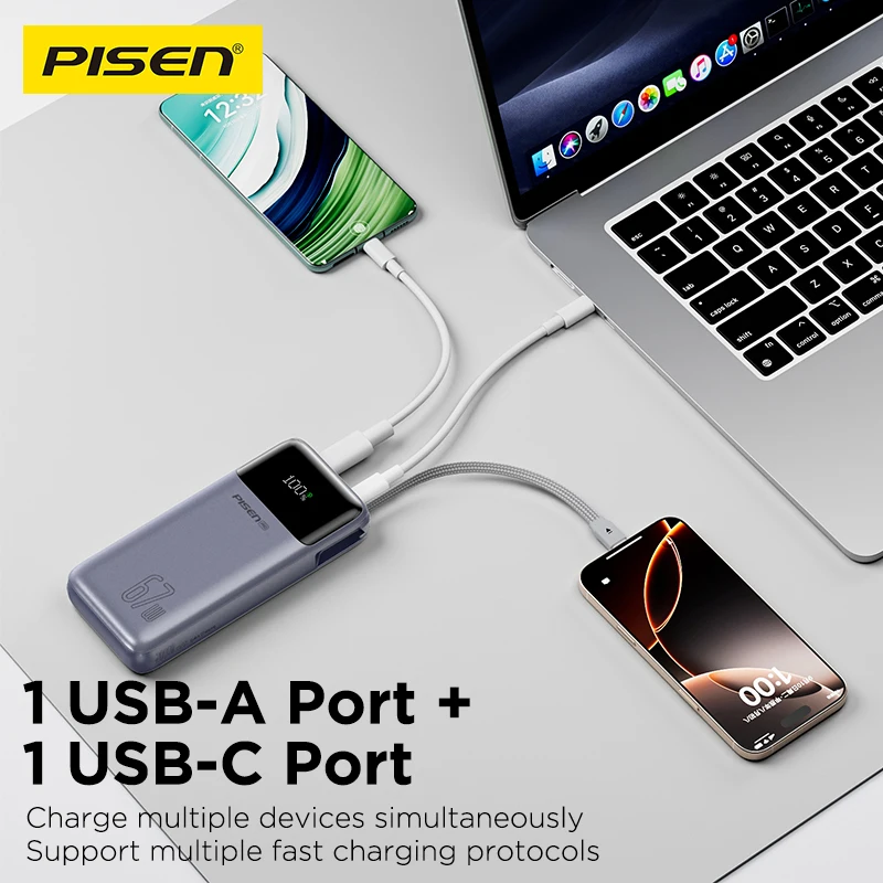 PISEN Power Bank Fast Charging 20000mAh