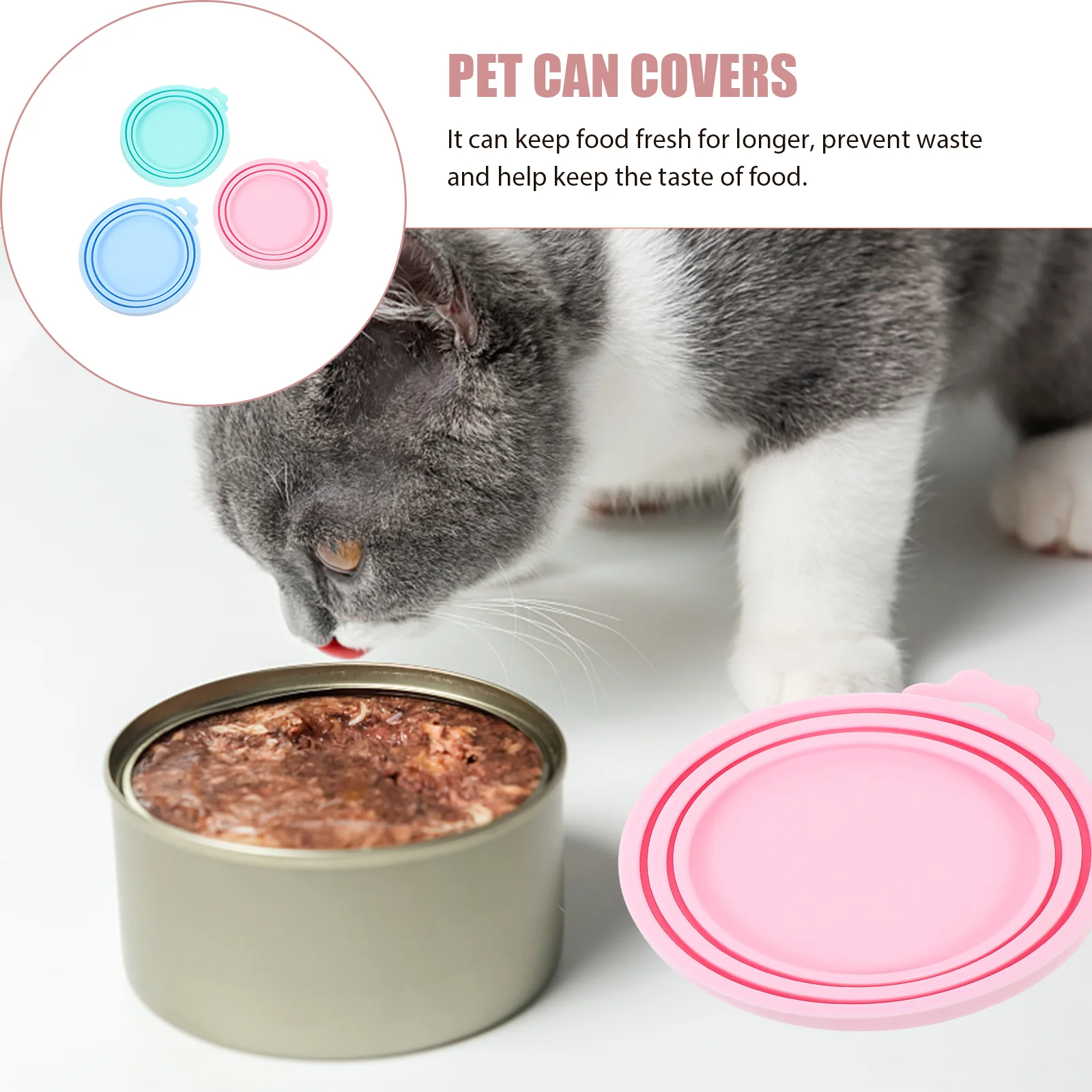 3 Pcs Silicone Can Covers Pet Can Lids Sealed Flexible Cat Food Covers Dog Supplies Fresh Keeping Can Lids For Bowls Storage 4