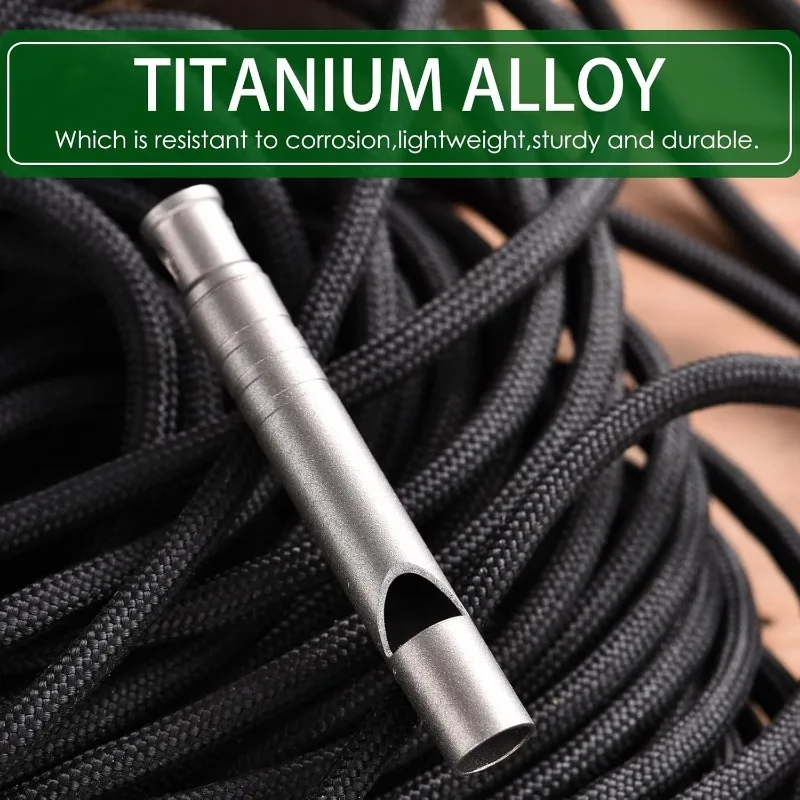 Survival Whistle Outdoor Aluminum Alloy Emergency Whistle Survival Safety Mini Whistle EDC Whistle Necklace Hiking Camping Travel Survival