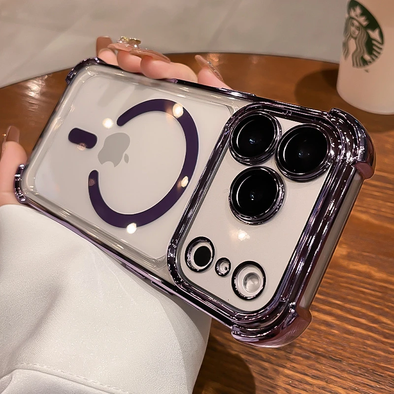 Magsafe Shockproof Luxury Magnetic Plating Phone Case Cover