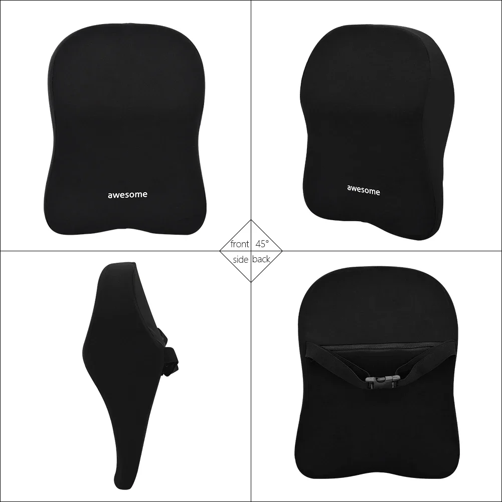 Car Lumbar Back Support Headrest Neck Pillow Memory Foam Lumbar Pillow Universal Soft Neck Pillows Cushion Car Supplies