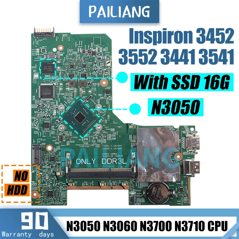 Placa-mãe Portátil 142791 para Dell Inspiron 3452 3552 3441 3541 3541 041d5y 0wgr7p 00dtrw 0pw4mn 0p2dx7 0jx7f0