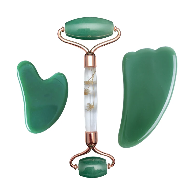 

Flower Rod Roller Face Massage Gouache Scraper Natural Gouache Stone Reduce Wrinkles Stretch Skin Gua Sha Jade Roller Tools