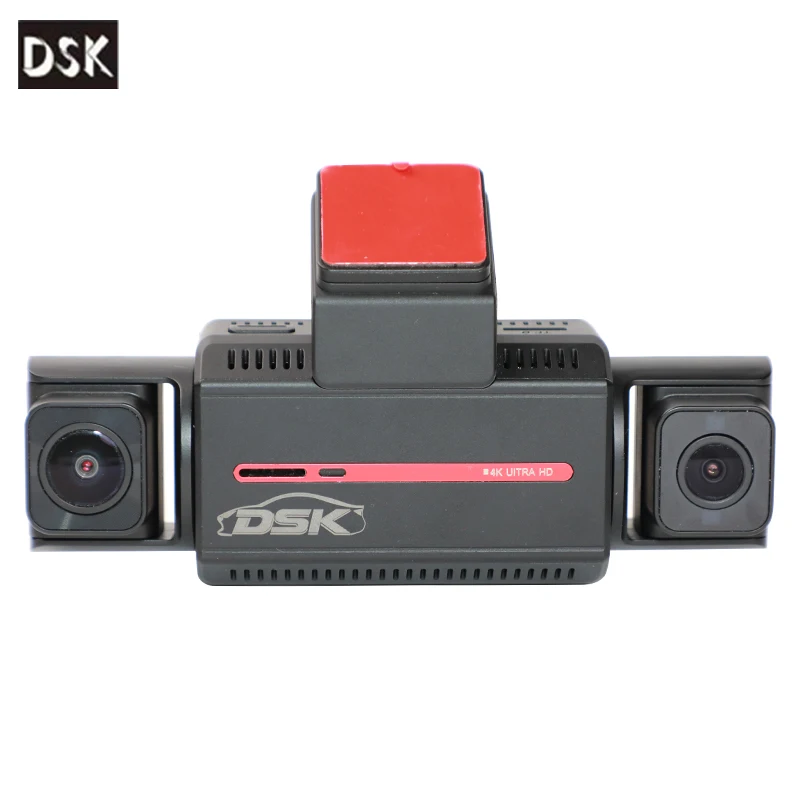 4K Ultra HD Dash Cam Front Rear And Internal 360&deg; Recording Three-Channel Car Drive Recorder G-Sensor Night Vision Car DVR
