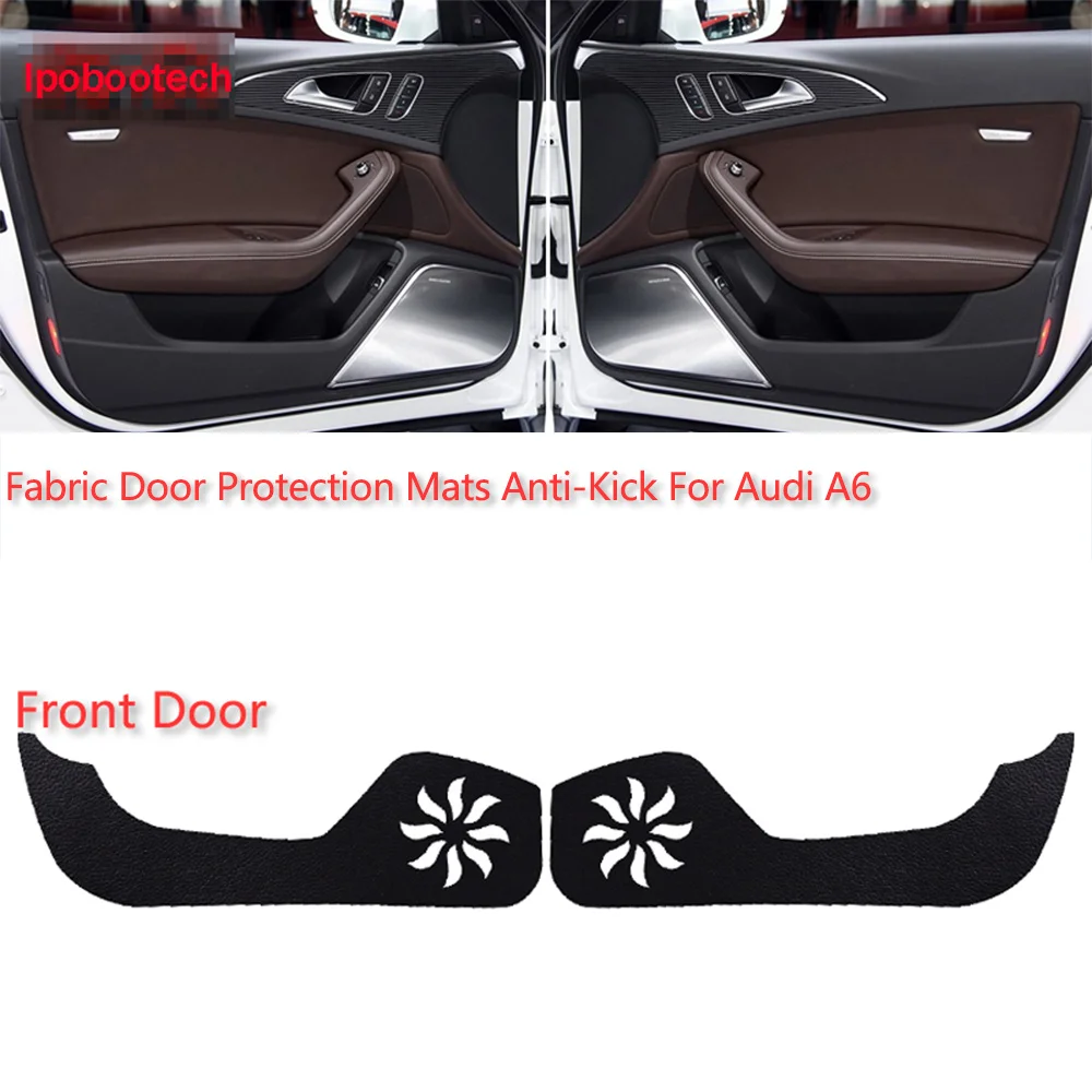 

4pcs Fabric Door Protection Mats Anti-kick Decorative Pads For Audi A6