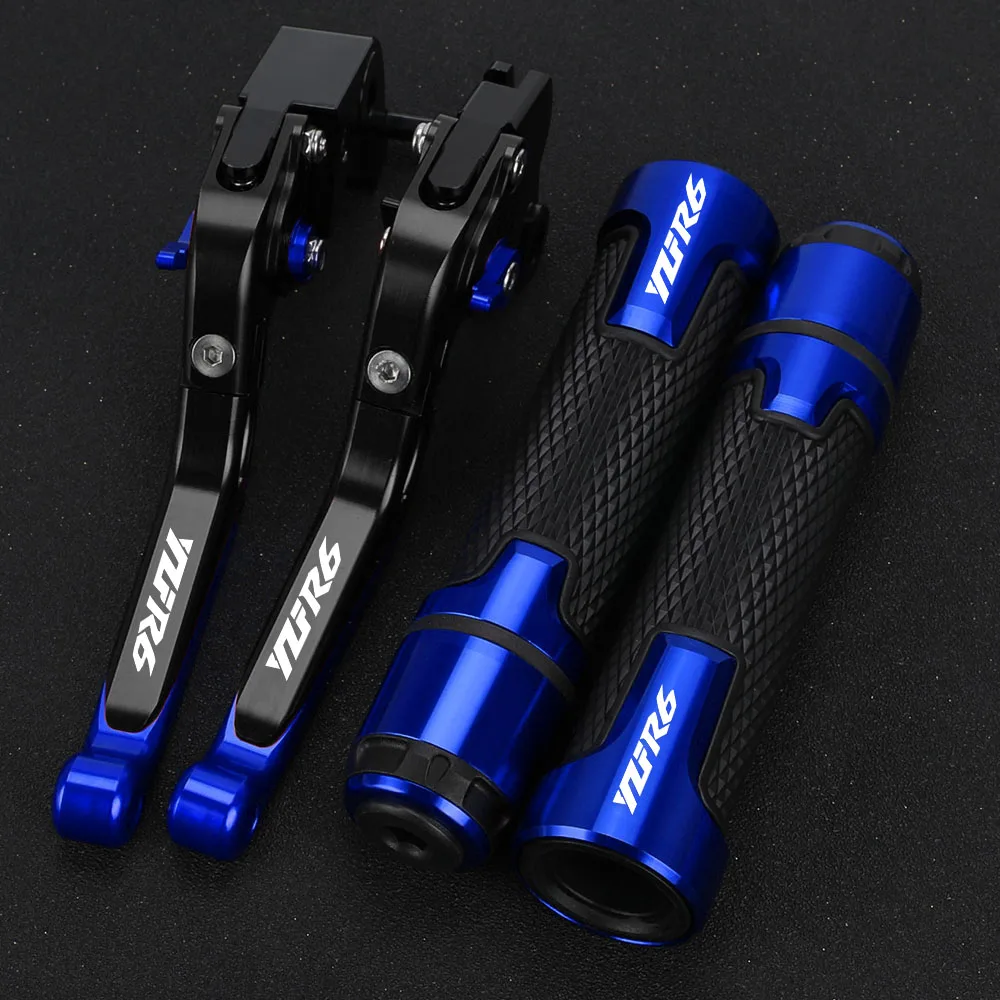 

YZFR6 LOGO Motorcycle CNC Brake Clutch Levers Handlebar Grip Handle Hand Grips For YAMAHA YZF R6 1999 2000 2001 2002 2003 2004