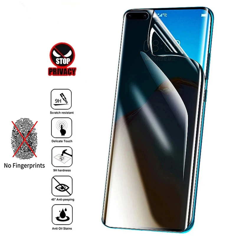 Pellicola Idrogel Anti-Spia Per Huawei P40 P50 P30 P20 Pro Lite E 4G 5G Pellicola Salvaschermo Per Huawei Mate 40 30 20 Lite Pro Hd Film