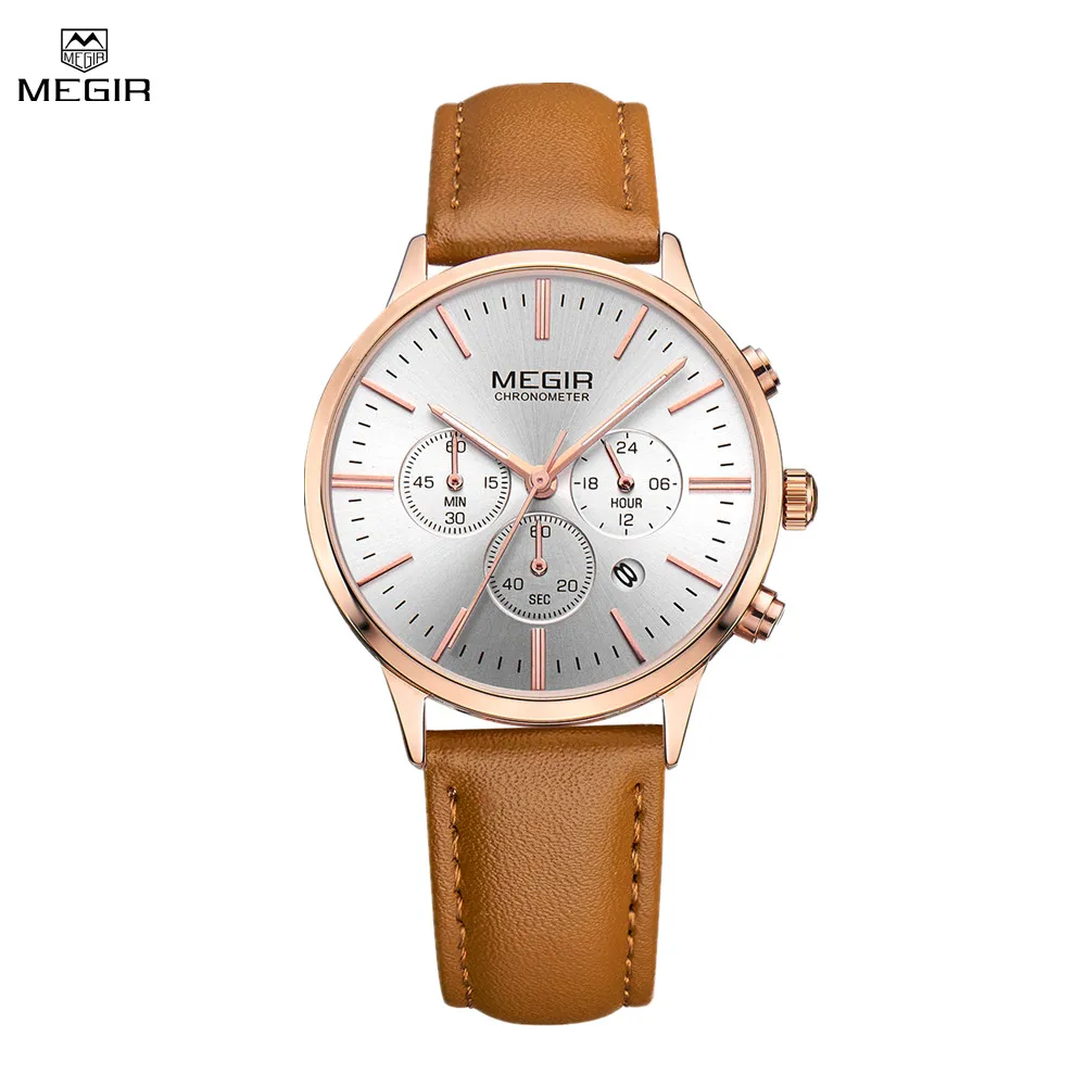

MEGIR Women Casual Watches Leather Strap Ladies Wristwatches Top Brand Luxury Fashion Female Dress Clock Relogio Feminino 2011L