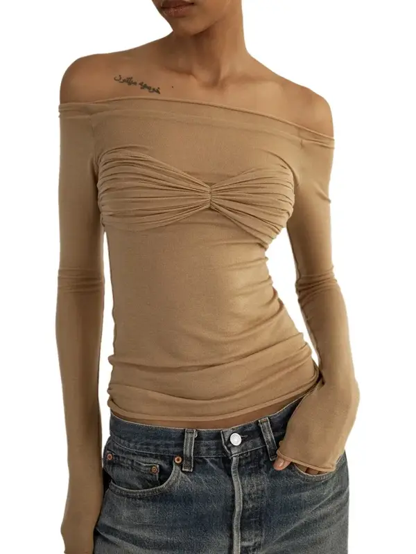 Trendix See Through Sexy Bodycon Bodysuit Lingerie Women 2024 Long Sleeve Mesh Body Top Fashion Twist Backless Tees Bodysuits - Image 7