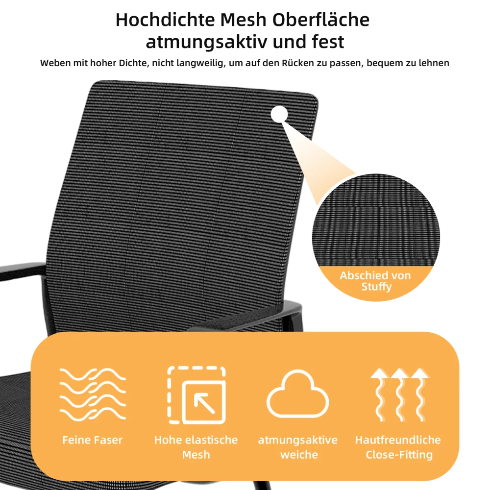 Minimalistischer moderner Bürostuhl – Metallrahmen, weich und bequem, für den Heim- und Bürogebrauch, mehrere Farben erhältlich – Detail 31