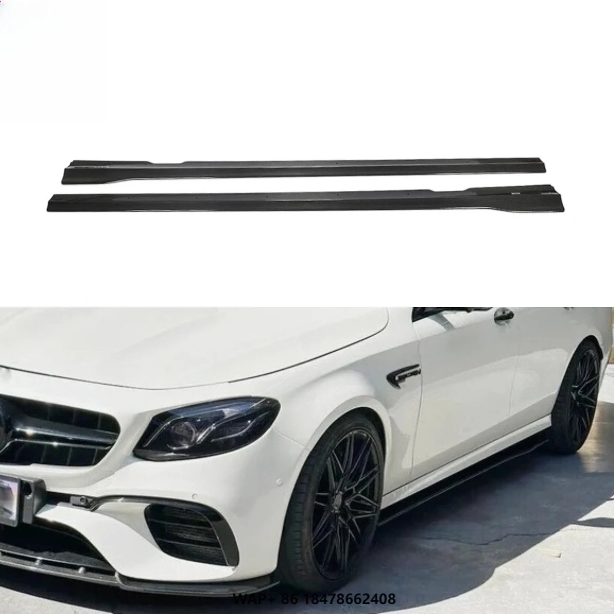 메르세데스 W213 E 클래스 AMG 사이드 스커트 스플리터 프론트 립용 카본 ..