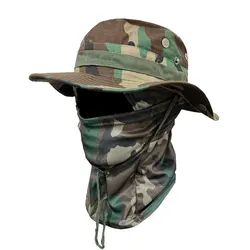 Camo UV Protection Wide Brim Boonie Hat with Balaclava Face Mask (Style 4)