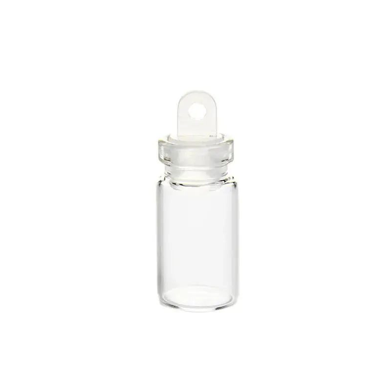 100PCS*1ML Glass Wishing Bottle PP Lid Cork Stopper Empty Perfume Refillable Packing Cosmetic Test Vials Essential Oil Container 12 pcs lot 30 70mm 30ml glass bottle stopper glass jars storage small bottle container mini glass vials diy craft test tube