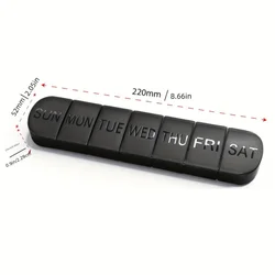 Portable Weekly Pill Organizer with 7 - Day Compartments for Medicine and Supplements (Black)