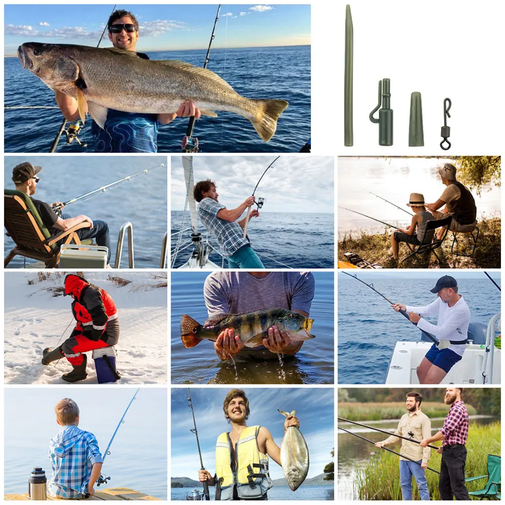 Description Picture 6 of item120Pcs Carp Fishing Accessories Clips Swivels Tail Sleeves Carp Fishing Terminal Fishing Accessories for Carp Fishing Rig