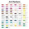 48/60/80/120 Colors Dual Tip Brush&Chisel Permanent Art Marker Pens with Base & Outline Markers Drawing Supplies Kit-Refillable 4