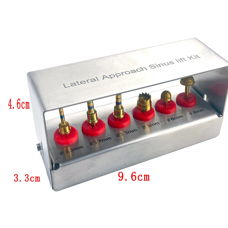 6 Pz/Set Impianto Dentale Kit Impianto Di Sollevamento Del Seno Kit Di Alesatore Di Approccio Laterale Diamantato Autoclavabile In Acciaio Inossidabil