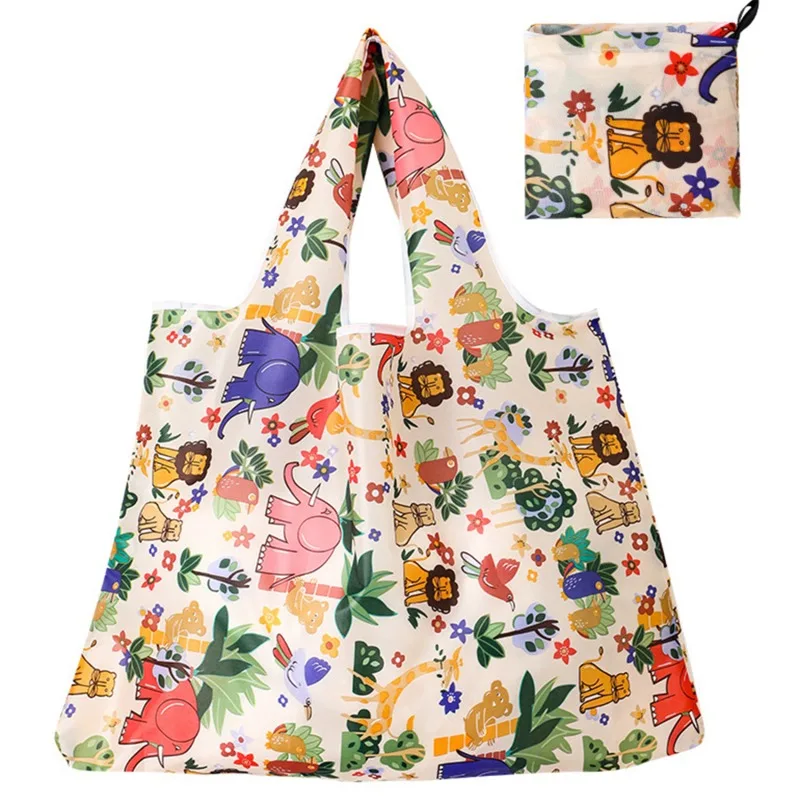 Eco-Friendly Reusable Large Washable Foldable Nylon Grocery Bags