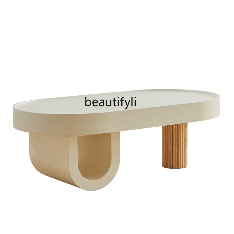 

yj Nordic Solid Wood Living Room Coffee Table Simple Modern Balcony Small Table Cream Style Simple Creative Design Sense