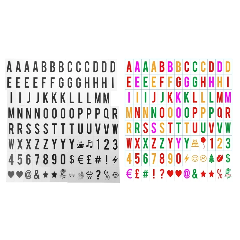 104pcsCinematicLightboxReplacementLettersNumbersSignsforA4