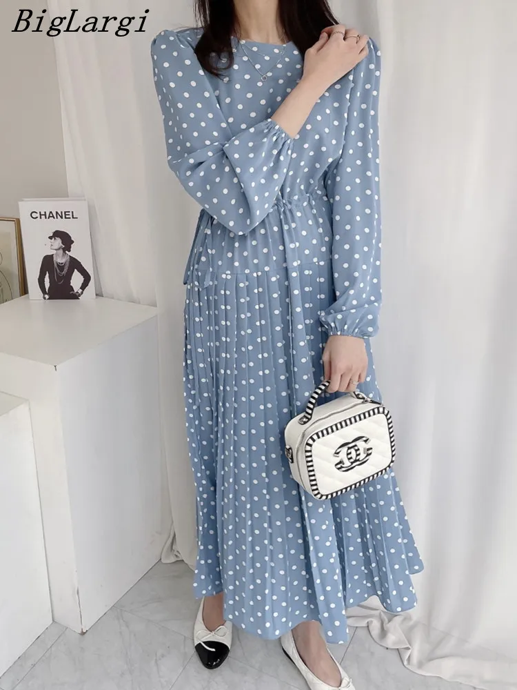 Chanel Polka Dot Pleated Dress