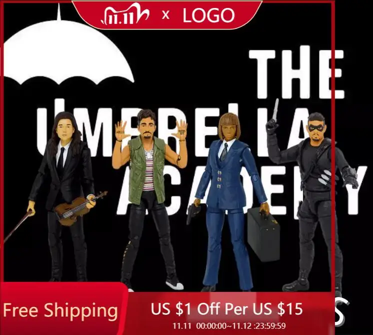 

BFS Dark Horse Comics The Umbrella Academy Kraken Seance White Violin Jenkins TV SERIES 1/18 Scale 4Inch Action Figure Model