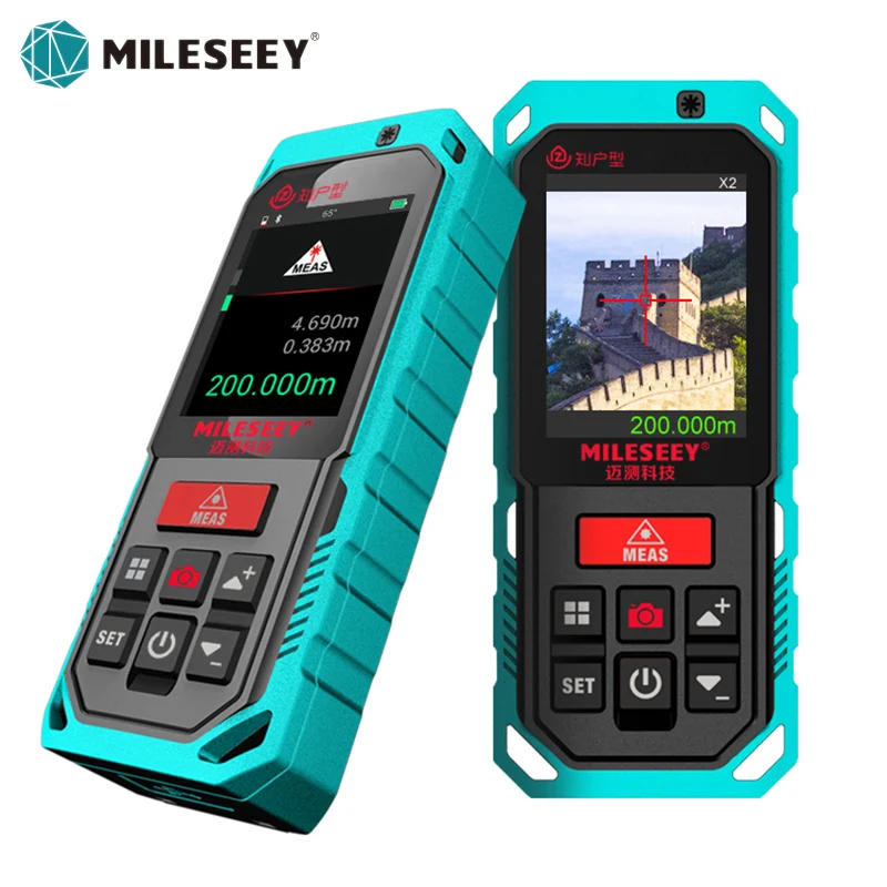 Mileseey S2 Outdoor Laser Distance Meter Professional Bluetooth Rangefinder 200M Measure Device with Camera For Any Two Point laser rangefinder distance meter laser tape measure land measuring instrument
