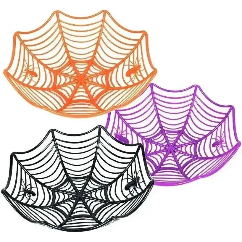1 Pcs Creative Design Halloween Fruit Tray Practical Spider Web Snack Platter Festival Party Candy Tray Home Decorative Goods