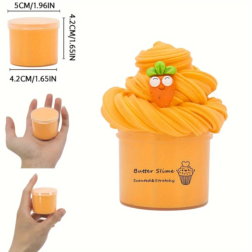 70ml Fluffy Slime Set Scented Butter Slime Super Soft Non-sticky Stretchy Polymer Slime Charms Toys Birthday Party Favors Gifts 2