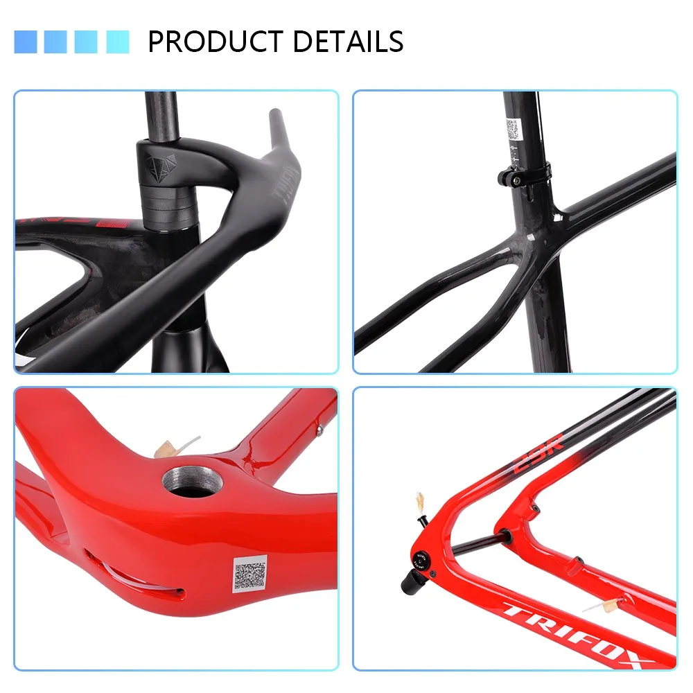 TRIFOX T800 카본 MTB 프레임셋 ? 29er, 부스트 148mm, 전체 내부 케이블 라우팅, 매칭 카본 포크 포함