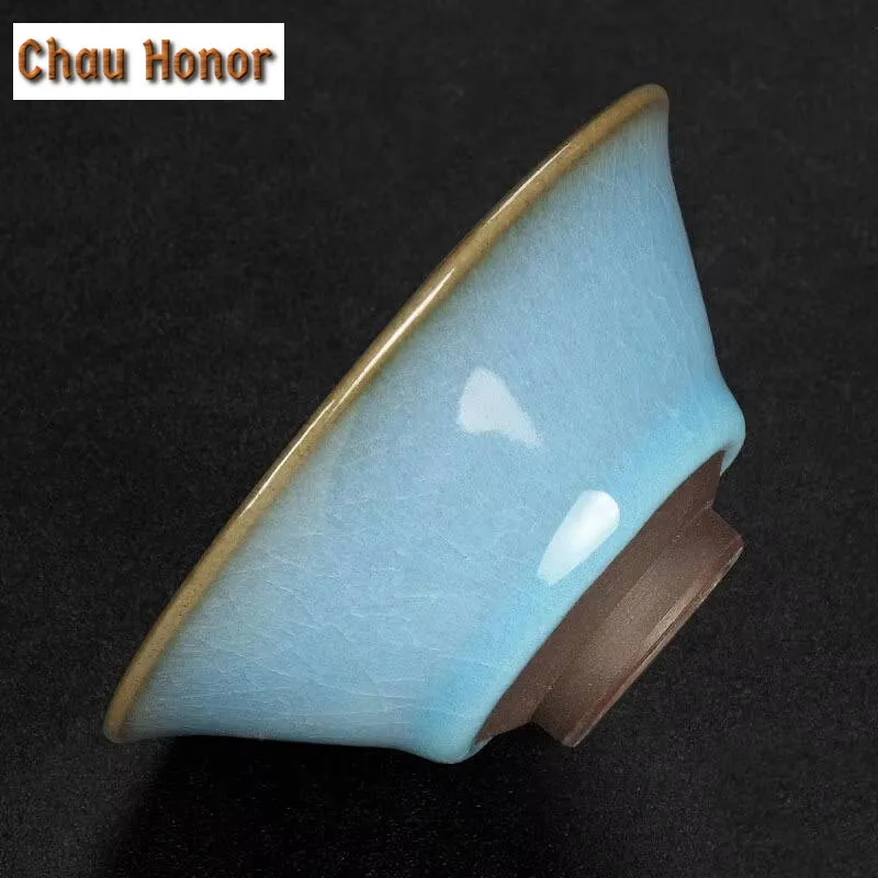 78ml High-end Kiln Change Ice Cracked Glaze Ceramics Hat Cup Famous Handmade Home Kung Fu Tea Set Personal Teacup Gift Packaging