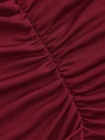 Haut court plissé à col montant pour femmes, couleur unie, basique, sans manches, froncé, Streetwear, été 4