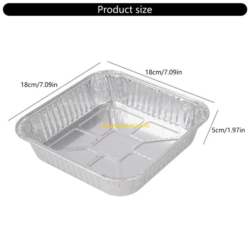 M7DF 20pcs Aluminium Foil Baking Trays for Oven and BBQ Air Fryers Liners Accessories Oil-proof Nonstick Containers