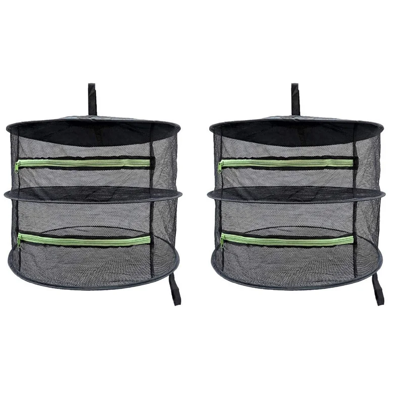 2X 2-Layers Herb Drying Rack,Food Dryer,Mesh Drying Rack,Mesh Net Dryer,Net Dryer, Drying Rack Hanging,Collapsible 3