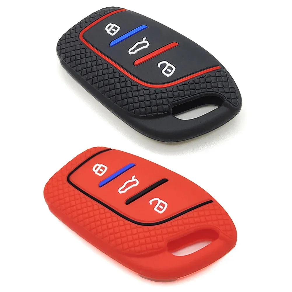 Premium Silicone 3-Button Key Fob Cover with Keychain - Durable Protection in Stylish Design