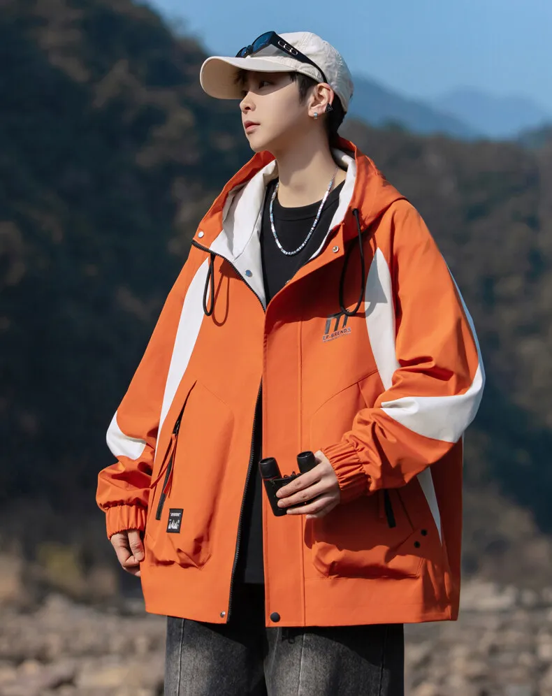 Hochwertige Herren-Kapuzenjacken für Outdoor-Aktivitäten 2026 Frühling Herbst Lose Freizeitjacken Jugend Streetwear Oberteile Winddichte Parkas – Detail 20