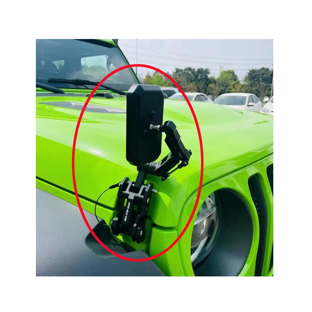 Lantsun F2006 high quality hood lock with one mirror for jeep for wrangler JL Aluminum Alloy material custom